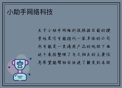 小助手网络科技